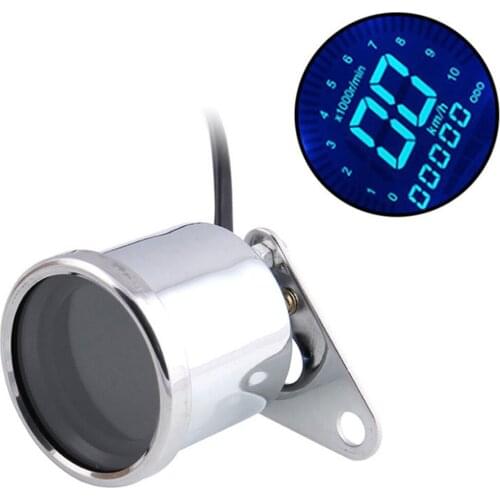 Universal Motorcycle Digital Speedometer Retro LCD Odometer for Cafe Racer Tachometer Indicator Scooter ATV Meter