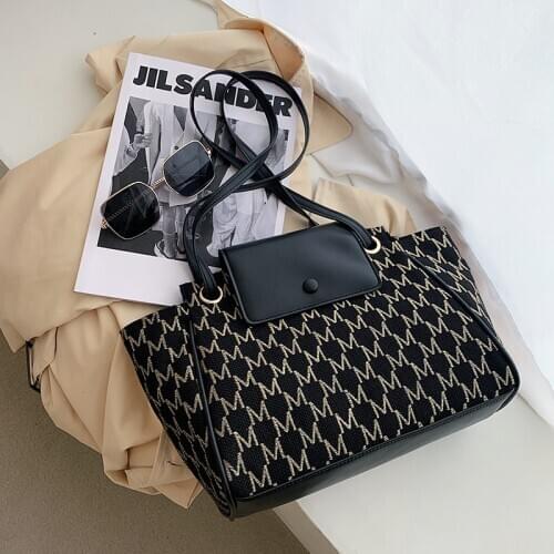 Large Capacity Woollen Handbags for Women 2020 New Fashion One-Shoulder Messenger Bags Ladies Shopping Tote Bag Channels Handbag