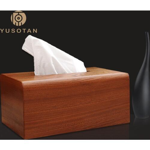 YUSOTAN wooden tissue holder made of natural solid wood available on home hotel office comfortable touch wood paper box holder