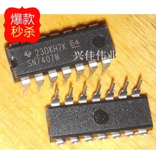 10PCS New SN7407N 7407N 7407 six -inverting buffer / driver DIP-14