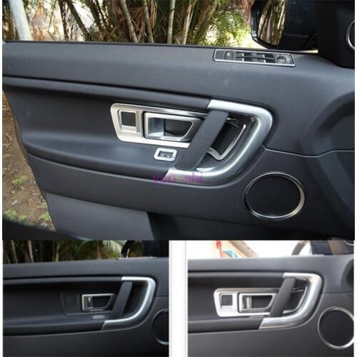 4pcs Car Inner Door Handle Cover Bowl Hairline ABS chrome Decoration Sticker Car Styling For LandRover Discovery Sport 2015 2016