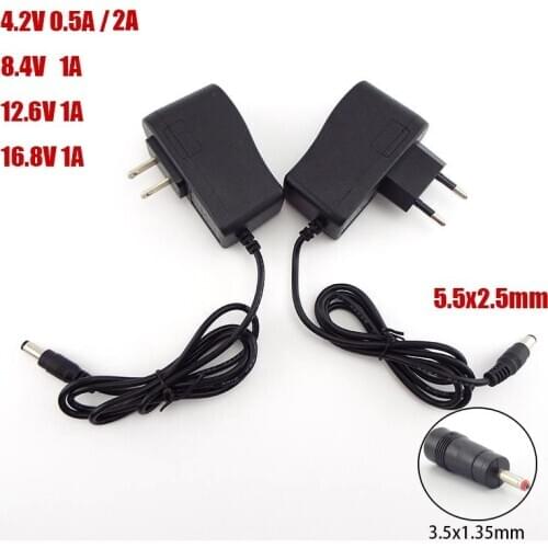AC 100-240V DC 4.2V 8.4V 12.6V 16.8V 1A 1000MA Adapter Power Supply 8.4 12.6 16.8 V Volt charger plug for 18650 lithium battery