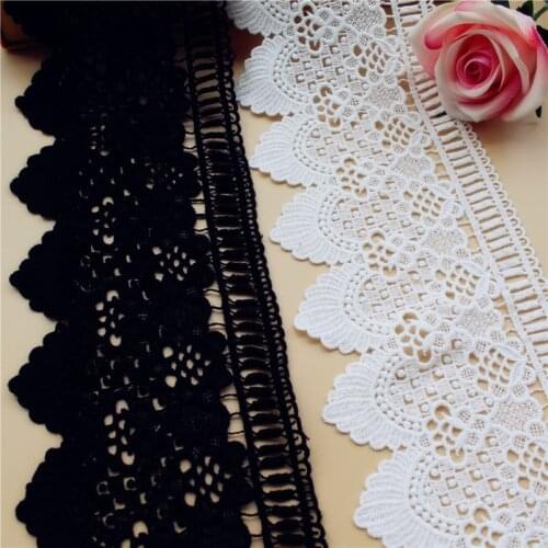 Free Shipping Exquisite 100%cotton Water-soluble Embroidered Lace Trim Accessories DIY Lace Fabric Width 13cm 3Yds/lot