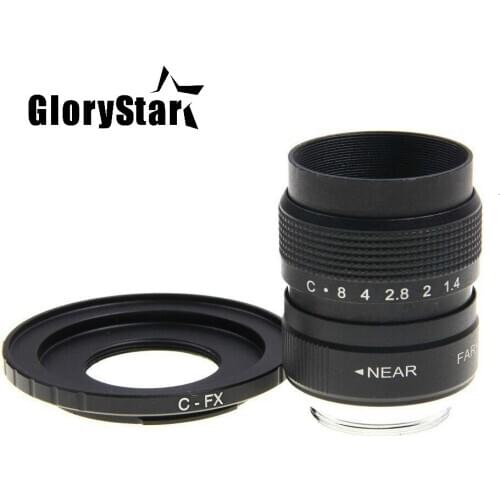 GloryStar 25mm F1.4 CCTV TV Movie lens+C Mount to Fuji Fujifilm X-A2 X-A1 X-T1 X-T2 X-T10 X-E1 X-E2 X-1M X-Pro1 X-Pro2 X-MOUNT