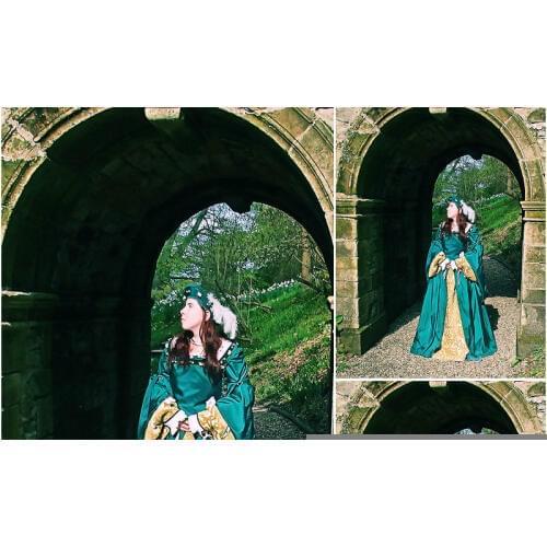 History!Customer-made Green 1800S Victorian dress 1860s Civil war Dress Theater Reenactor Costume Vintage dress US6-36 V-331