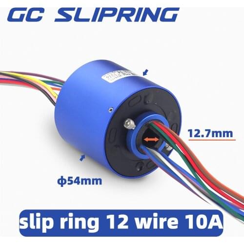 Slip ring conductive slip ring through hole 12.7mm12 wire 10A slip ring brush collector ring