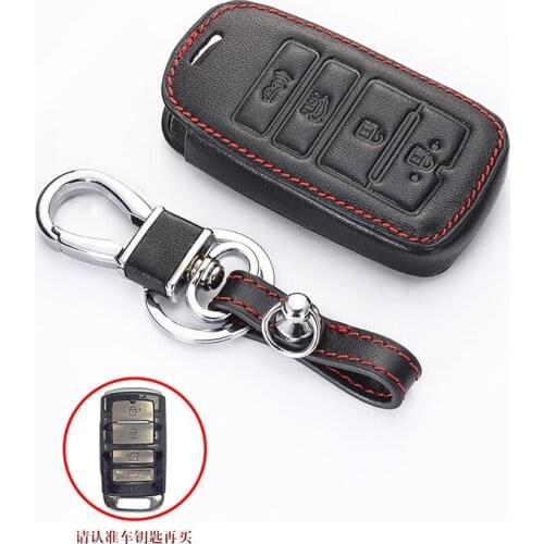 Leather Car Key Case keychain For Kia Sorento K900 New K7 Cadenza 2017 2018 2019 4 Buttons Smart Remote Fob Protector Cover