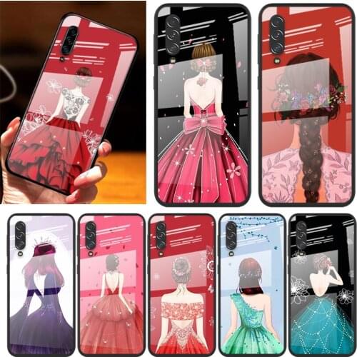 Beautys Headdress For Samsung Note 20 10 9 8 Ultra Lite Plus 5G A70 A50 A40 A30 A20 A10 Tempered Glass Phone Case