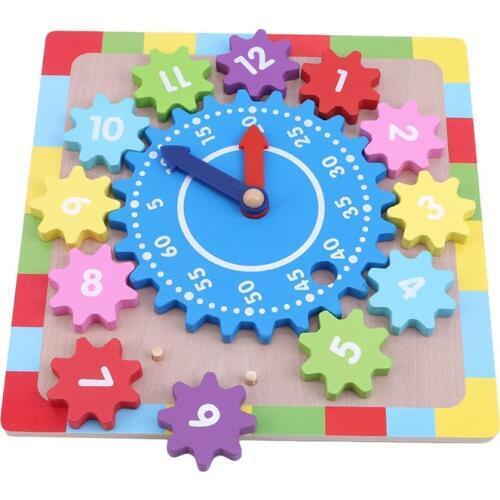Creative Wooden Shape Sorting Teaching Clock For Toddlers Kids Calendar Time Learning Education Toy Wooden Clock With Removable