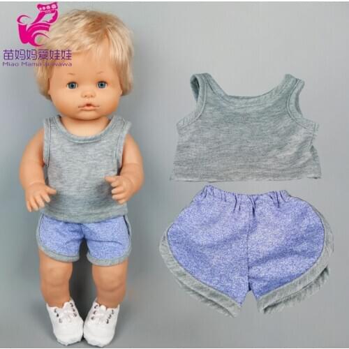 40cm baby doll summer vest short for 38cm Nenuco doll clothes Ropa y su Hermanita doll sport suit