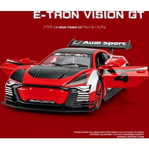 Hot scale 1:32 wheels audis e-tron VISION GT metal model with light and sound diecast super sport car pull back vehicle toys