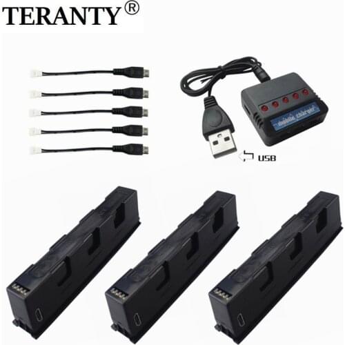 3.7V 1000mah lithium battery with charger cable for HS161 small drone HD aerial photography folding aircraft battery