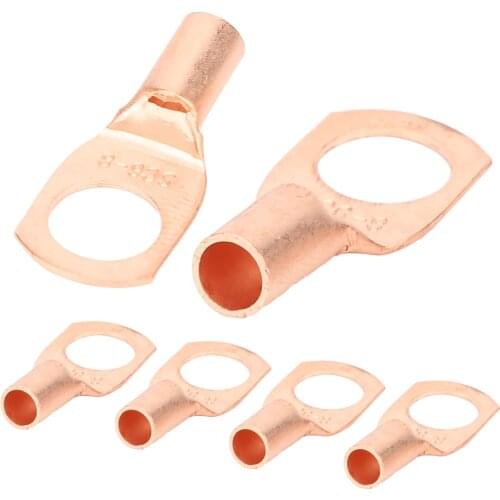 50Pcs Copper Ring Lug Terminal Cable Cold Pressed Crimp Connectors Terminals sc6-8