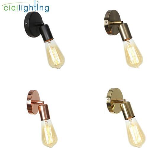 Mini American Europe Country Wall Lamps Lights Retro Vintage Edison Home Bronze Black Gold Wall Lantern Promotion cicilighting