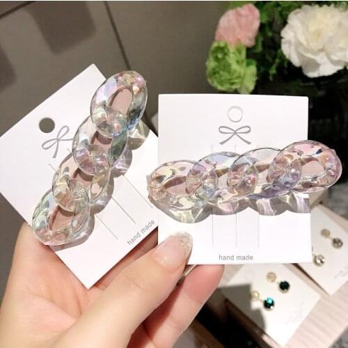 Fashion Girls Sweet Coloured glaze chain Hair Clips Hairpins Women Hair Accessories Beauty Barrettes Hair Headwear Hair Clip