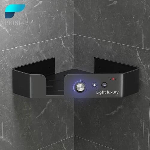 PEISI Wall-Mounted Aluminum Bathroom Shelf Wall-Mounted Shampoo Shower Drain Holder Kitchen Household Bathroom Accessories Set