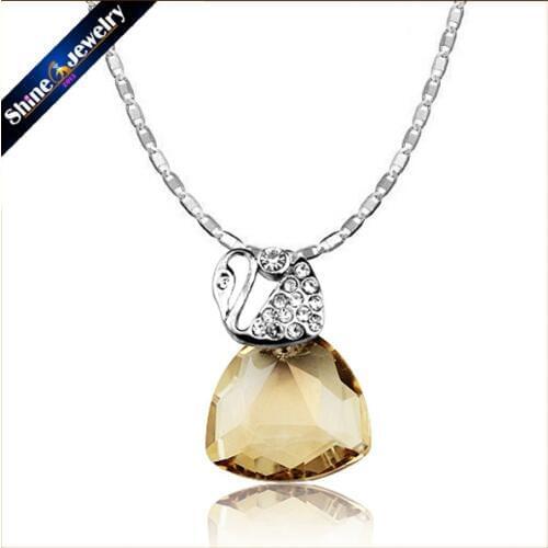 Wholesale 13x9mm Zircon Swan Pinch Clip Bail Clasps Hooks For Pendant Necklace DIY Findings Jewelry Making Connectors