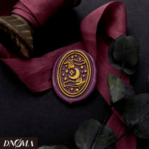 Oval Moon Star Galaxy Universe Stamp Wedding Invitation Sealing Wax Stamp