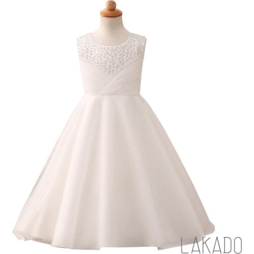 Flower Girls Dresses Fall Winter Lace Wedding Formal First Holy Communion Dresses for Girls 4-12 Years