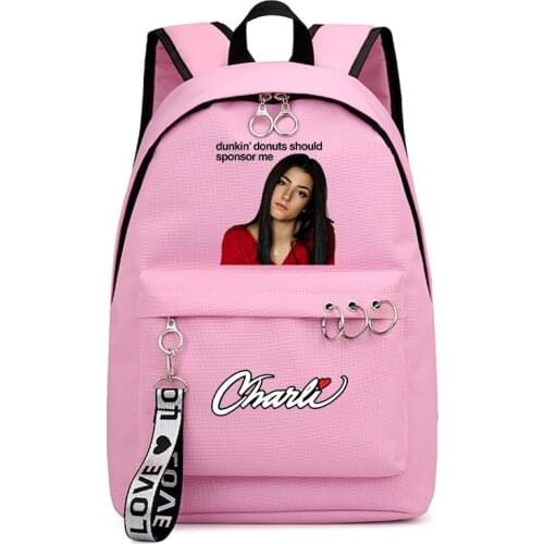 Charli D'Amelio Backpack High Capacity rucksack new Casual Daily Backpack teens boys girls school bag men women Laptop Bags
