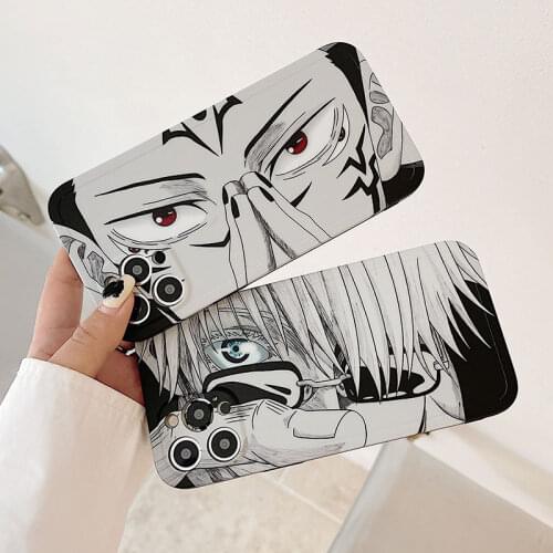 Jujutsu Kaisen Yuji Itadori Satoru Gojo Silicon Case For IPhone 12 11 Pro Max XS Max XR X 7 8 Plus Luxury Soft Protector Cover