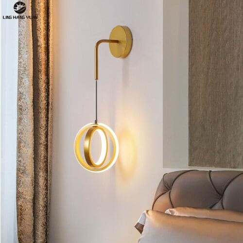 Modern Sconce Wall Light Black&Gold Led Wall Lamp for Bedroom Bedside Light Living room Dining room Study room Wall Led Lights