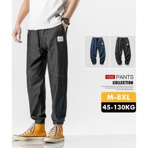 Jeans Loose Men Jogger S Streetwear Pants Denim Cargo Pants Streetwear Ankle-Length Baggy Casual Trousers Plus Size
