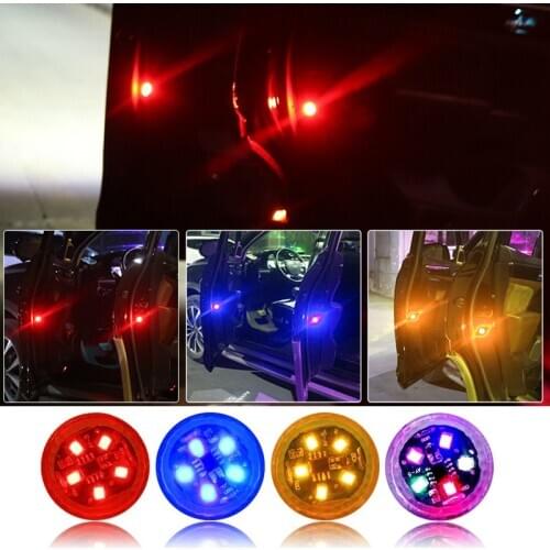 Universal 5 LED Car Opening Door Safety Warning Anti-collision Lights Magnetic Sensor Strobe Flashing Alarm Lights Parking Lamp