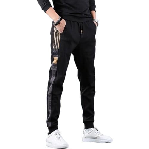 2021Spring autumn casual pants men Korean sports tide brand spring loose-fitting pants Ankle-length Pants pencil pants Straight