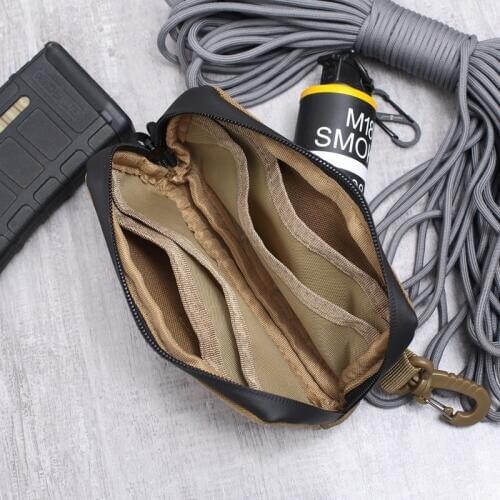 Waterproof EDC Pouch Portable Tactical Key Change Purse Wallet Travel Kit Coin Purse Card Slots Pack Zippers Waist Bag