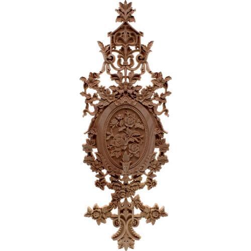 VZLX Wood Appliques Figurines Decal Furniture Carved Window Decor Miniatures Wooden Crafts Home Decoration Accessories DIY