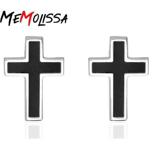 Memolissa Luxury Crucifix Shape Cufflinks For Mens Women Cross Design Fashion Brand Cuff Botton High Quality Copper Cuff links