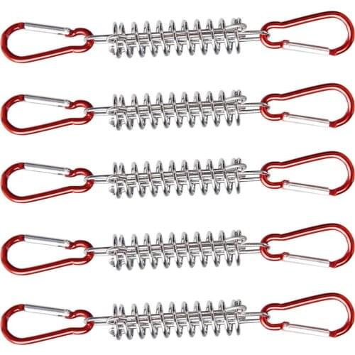 1 Set Steel Tent Rope Tensioner Camping Pegs Windproof Spring Tent Buckle