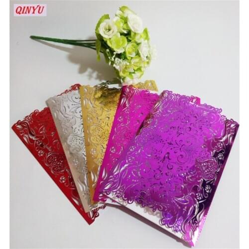 1Pcs Western-style Lace Flower Pattern Wedding Invitation Cards Engagement Wedding Birthday Square Invitations Cards 7ZSH073