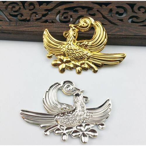 10pcs Filigree flower Phoenix Wraps Metal Charms For Embellishment Scrapbook DIY Jewelry Metal Craft Wraps ear accessories