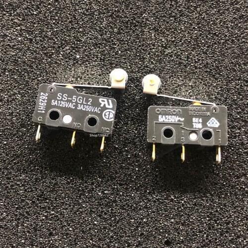 10Pcs SS-5GL2 Hinge Roller Lever SPDT 3Pin Subminiature Basic Limit Switch