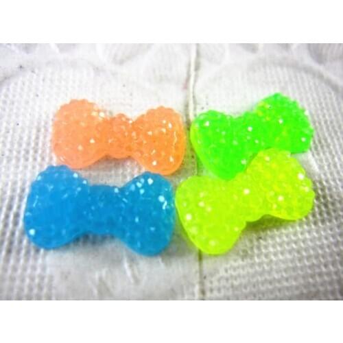 200pcs/lot kawaii resin flowers mix colors DIY resin cabochons accessories 12*7mm