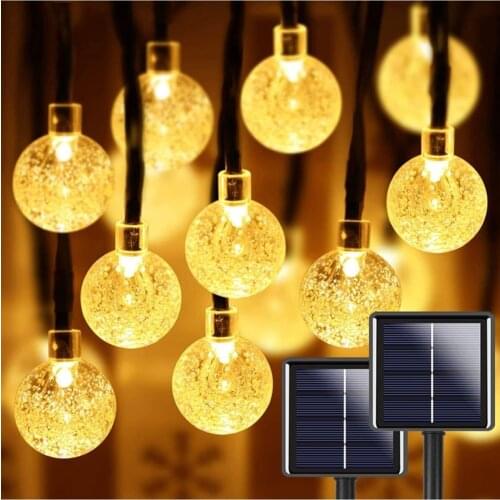 30 Led 7 Meters Yellow Solar Powered Solar Garden Terrace Balcony Tree Lamp Lighting