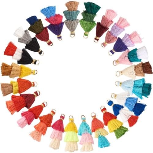96Pcs Mixed Colors Mini Tassel Fringe Pendant Polyester Trim Fringe For DIY Keychain Garments Curtain Jewelry Decor Tassels Lace