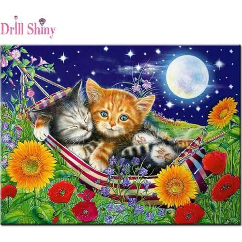 Diamond Embroidery scenery 3d Diy Diamond Painting Kits for squareFull Drill Rhinestone Mosaic picture Needlework cats flowers