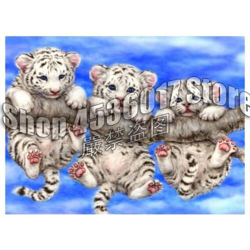 Diamond Painting Tigers Diamond Embroidery Animals Handmade full square Diamond Painting Picture of Rhinestones Wall Stickers