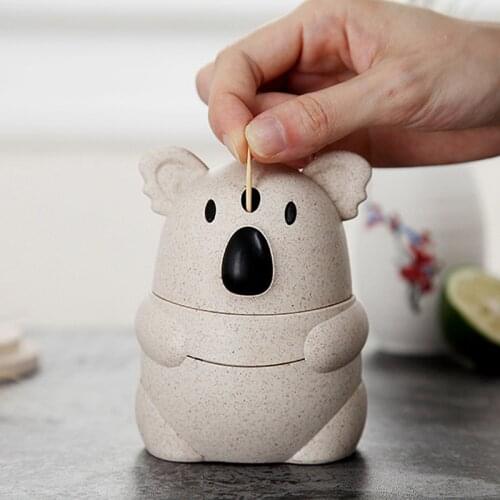 1pc Cartoon koala toothpick box Automatic Toothpick Holder Toothpick Box Dispenser Bucket Home Bar Table Accessories