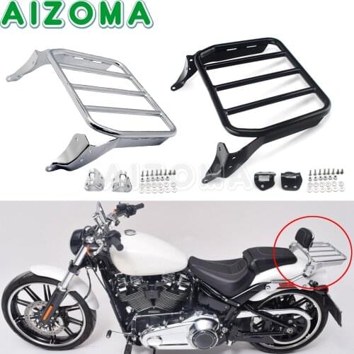 For Harley Fat Boy Breakout 114 2018-Up Chrome Black Motorcycle Sissy Bar Luggage Rack Trunk Cargo Rack FLFB FLFBS FXBR FXBRS