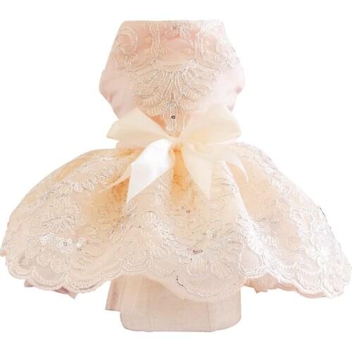 White Princess Dress Pet Clothing Dogs Bowknot For Dog Clothes Small Costume Skirt Cute French Bulldog Summer Cat Collar Perro