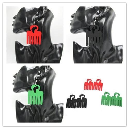Free Shipping! 6 pairs/lot 2017 Newest Africa Comb Wood Earrings
