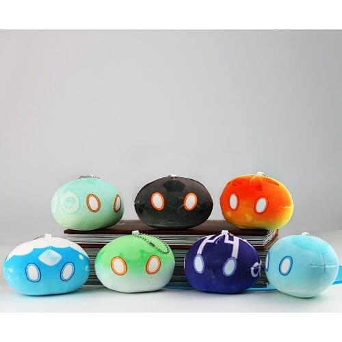 Genshin Impact Slime Keychains Anime Keychain Hydro Slime Cryo Slime Geo Slime Electro Slime Keyrings Cute Cartoon Pedants Gift