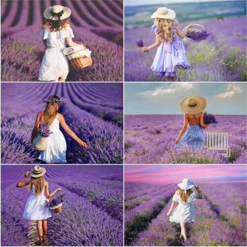 CHENISTORY Coloring By Number Lavender Girl Kits Home Decoration Painting Figure Pictures Drawing On Canvas Handpainted Art Gift