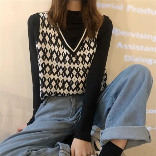 Cheap wholesale 2021 spring autumn winter new fashion casual warm nice sweater vest women woman female OL knit vest BAy929