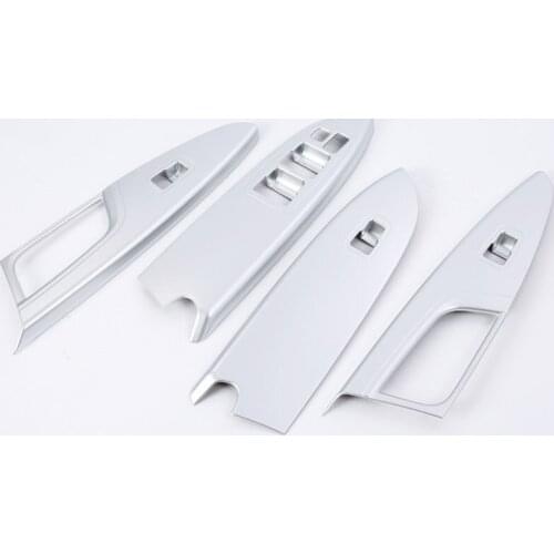 For Mitsubishi Eclipse Cross 2018 Left Hand Drive 4PCS ABS Car Interior Door Window Lift Glass Switch Buttons Cover Molding