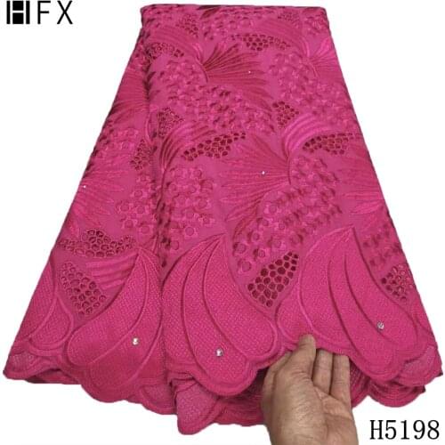 HFX Swiss lace Fabric 2021 Latest Soft Embroidery Brode African 100%Cotton Fabrics Swiss Voile Lace Popular Dubai style